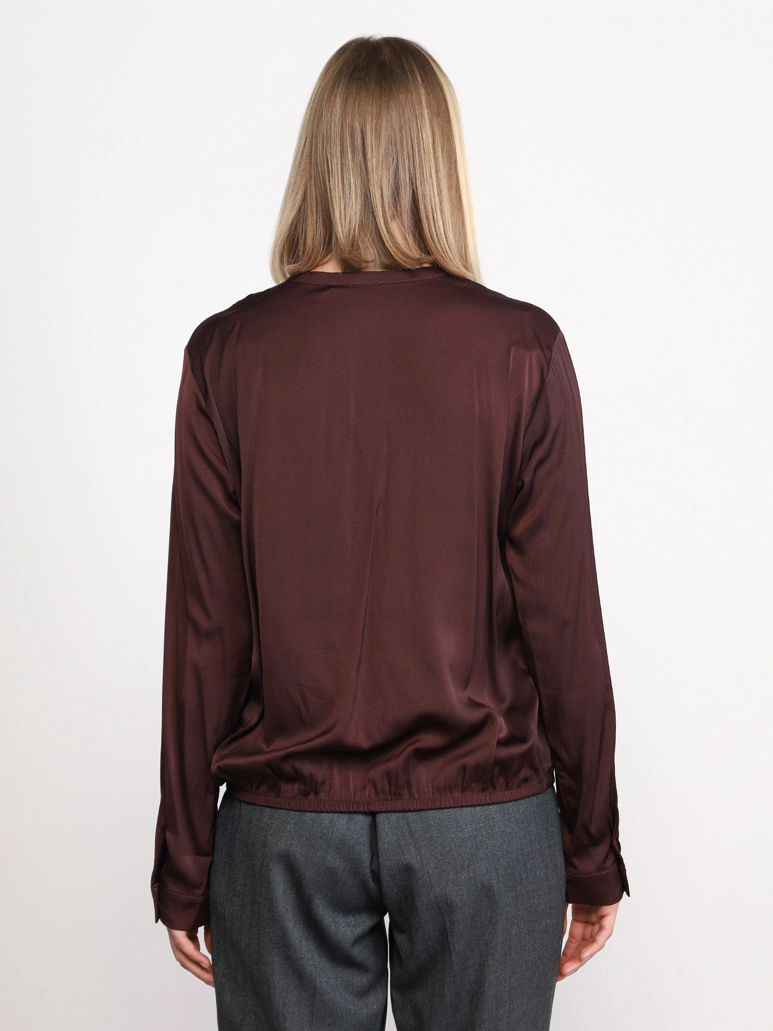 Блуза с запахом темно-бордового цвета